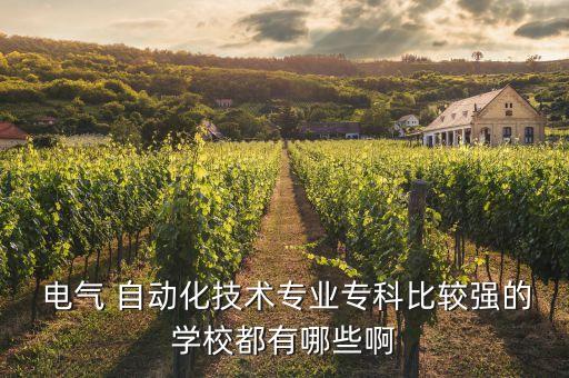  電氣 自動化技術專業(yè)?？票容^強的學校都有哪些啊