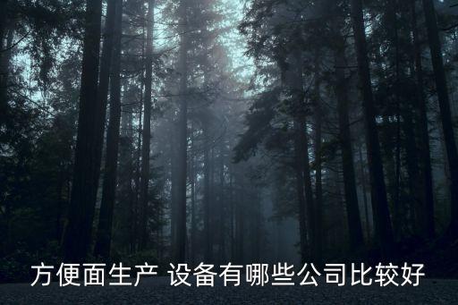 方便面生產(chǎn) 設(shè)備有哪些公司比較好