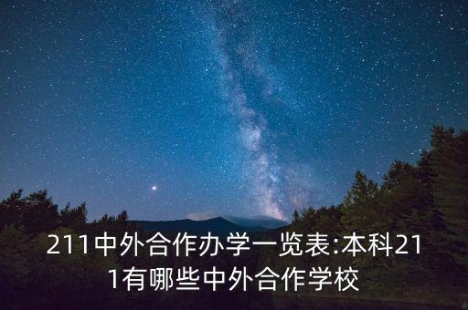 211中外合作辦學(xué)一覽表:本科211有哪些中外合作學(xué)校