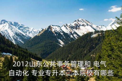 2012山東公共事務管理和 電氣 自動化 專業(yè)專升本二本院校有哪些