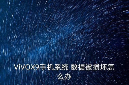 ViVOX9手機(jī)系統(tǒng) 數(shù)據(jù)被損壞怎么辦