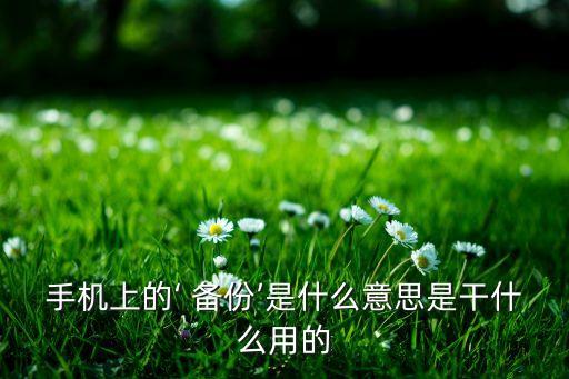 手機上的‘ 備份’是什么意思是干什么用的