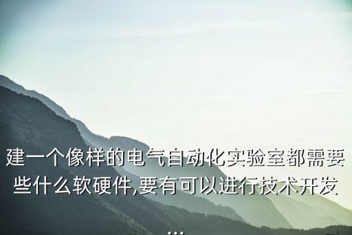 建一個(gè)像樣的電氣自動(dòng)化實(shí)驗(yàn)室都需要些什么軟硬件,要有可以進(jìn)行技術(shù)開發(fā)...