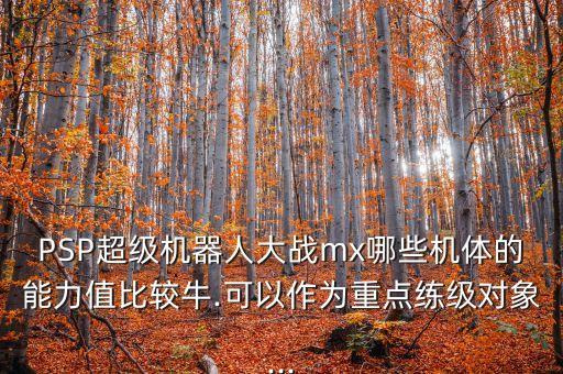 PSP超級機器人大戰(zhàn)mx哪些機體的能力值比較牛.可以作為重點練級對象...