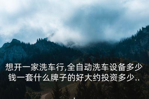 想開一家洗車行,全自動(dòng)洗車設(shè)備多少錢一套什么牌子的好大約投資多少...