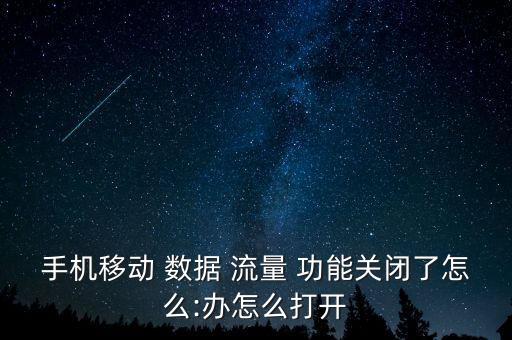 開啟數(shù)據(jù)流量功能嗎,為什么開啟了數(shù)據(jù)流量,卻用不了