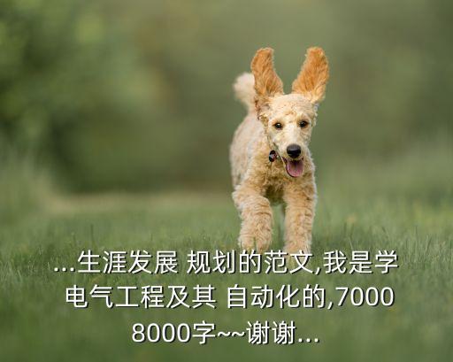 ...生涯發(fā)展 規(guī)劃的范文,我是學(xué) 電氣工程及其 自動化的,70008000字~~謝謝...