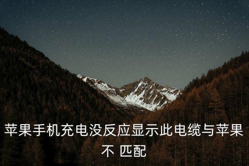 蘋果手機(jī)充電沒反應(yīng)顯示此電纜與蘋果不 匹配