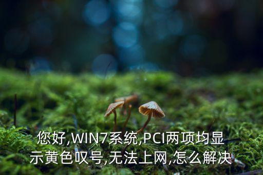 您好,WIN7系統(tǒng),PCI兩項(xiàng)均顯示黃色嘆號(hào),無法上網(wǎng),怎么解決
