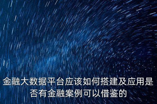 金融大數(shù)據(jù)平臺應(yīng)該如何搭建及應(yīng)用是否有金融案例可以借鑒的