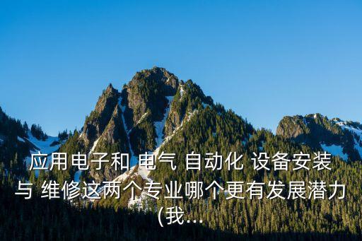 應(yīng)用電子和 電氣 自動(dòng)化 設(shè)備安裝與 維修這兩個(gè)專業(yè)哪個(gè)更有發(fā)展?jié)摿?我...