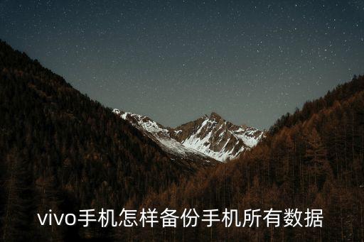 vivo手機怎樣備份手機所有數(shù)據(jù)