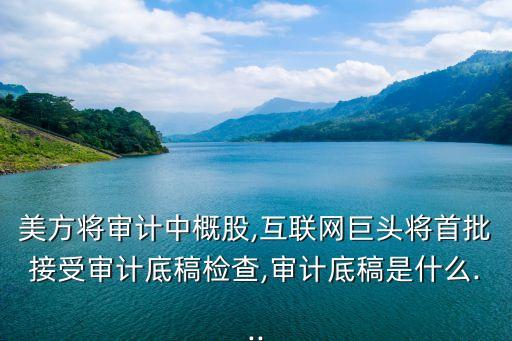 美方將審計中概股,互聯(lián)網(wǎng)巨頭將首批接受審計底稿檢查,審計底稿是什么...