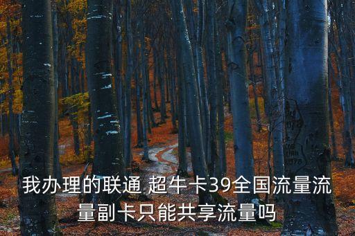 我辦理的聯(lián)通 超牛卡39全國流量流量副卡只能共享流量嗎