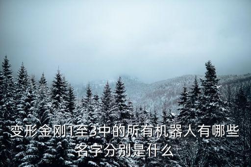 變形金剛1至3中的所有機(jī)器人有哪些名字分別是什么