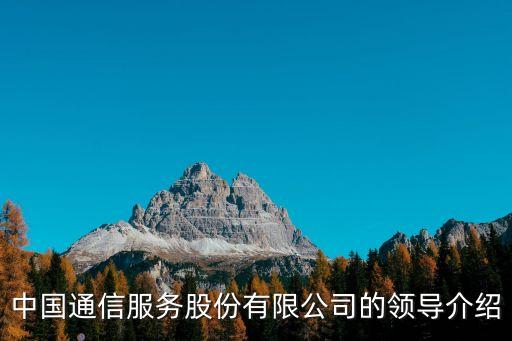 中國通信服務股份有限公司的領導介紹