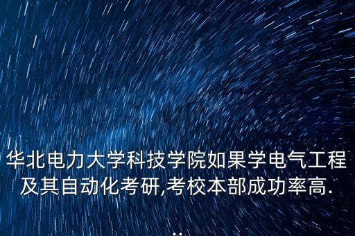 華北電力大學(xué)科技學(xué)院如果學(xué)電氣工程及其自動(dòng)化考研,考校本部成功率高...