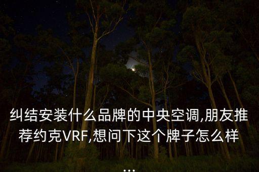 糾結(jié)安裝什么品牌的中央空調(diào),朋友推薦約克VRF,想問下這個(gè)牌子怎么樣...