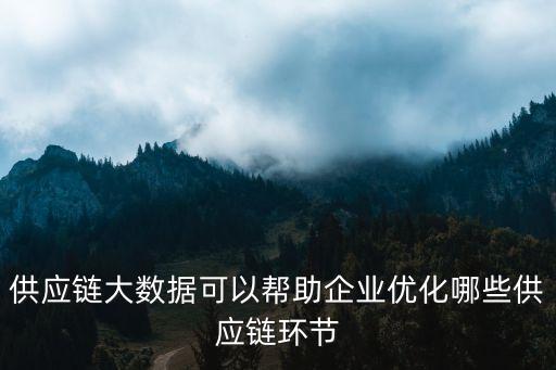 供應鏈大數(shù)據(jù)可以幫助企業(yè)優(yōu)化哪些供應鏈環(huán)節(jié)