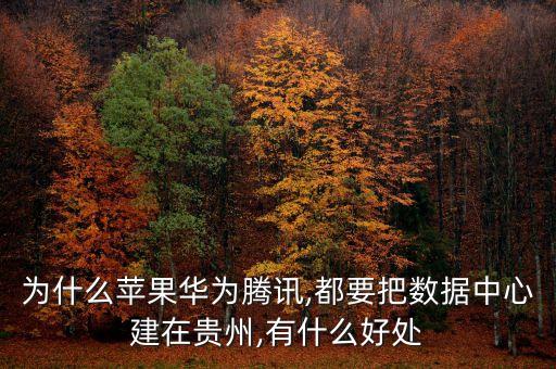 為什么蘋果華為騰訊,都要把數(shù)據(jù)中心建在貴州,有什么好處