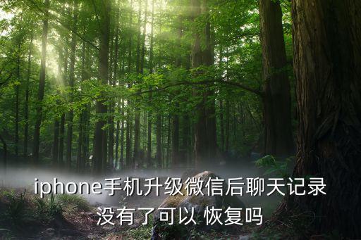 iphone手機(jī)升級微信后聊天記錄沒有了可以 恢復(fù)嗎