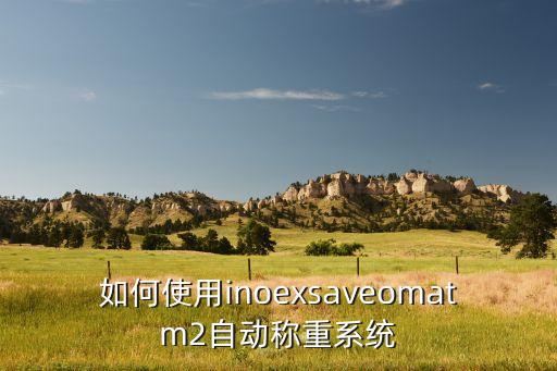 如何使用inoexsaveomatm2自動(dòng)稱重系統(tǒng)
