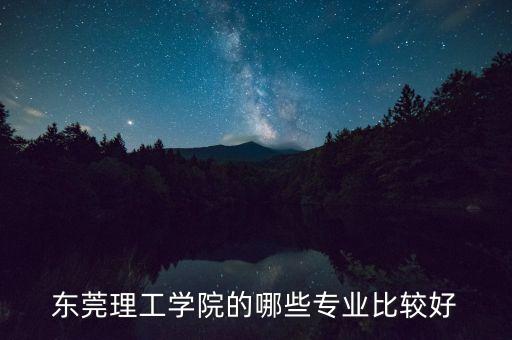 東莞理工學院的哪些專業(yè)比較好