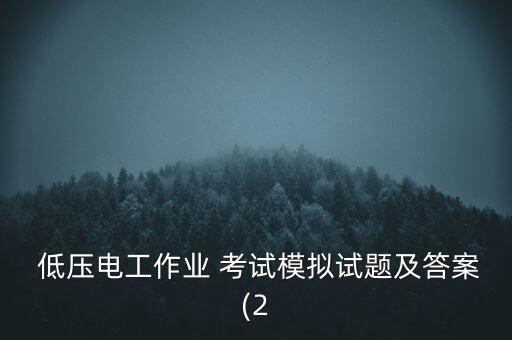 低壓電工作業(yè) 考試模擬試題及答案(2