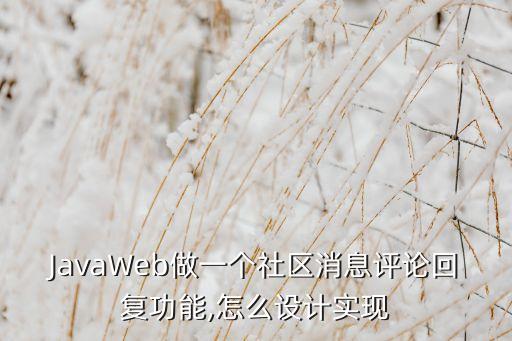 JavaWeb做一個社區(qū)消息評論回復功能,怎么設(shè)計實現(xiàn)