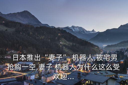  日本推出“妻子” 機(jī)器人,被宅男搶購(gòu)一空,妻子 機(jī)器人為什么這么受歡迎...