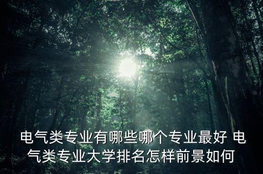  電氣類專業(yè)有哪些哪個專業(yè)最好 電氣類專業(yè)大學排名怎樣前景如何
