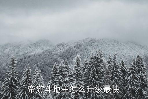 帝游斗地主怎么升級最快