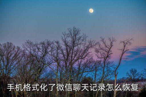 手機格式化了微信聊天記錄怎么恢復
