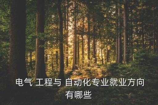  電氣 工程與 自動化專業(yè)就業(yè)方向有哪些