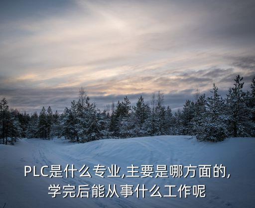 PLC是什么專業(yè),主要是哪方面的,學(xué)完后能從事什么工作呢