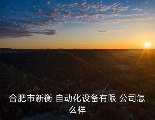 合肥市新衡 自動(dòng)化設(shè)備有限 公司怎么樣