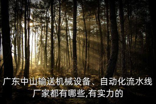 廣東中山輸送機(jī)械設(shè)備、自動化流水線廠家都有哪些,有實(shí)力的