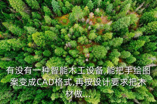 有沒有一種智能木工設(shè)備,能把手繪圖案變成CAD格式,再按設(shè)計要求把木材做...