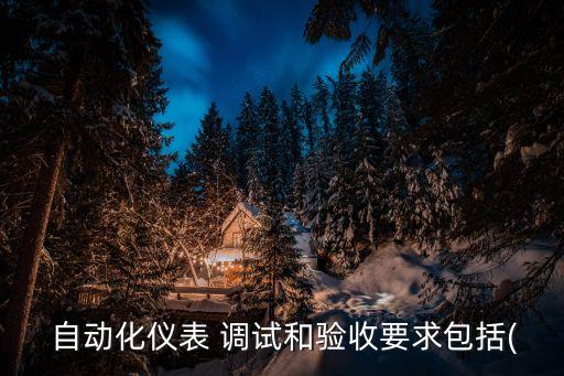  自動化儀表 調(diào)試和驗(yàn)收要求包括(