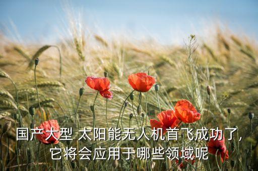 國產(chǎn)大型 太陽能無人機首飛成功了,它將會應用于哪些領(lǐng)域呢
