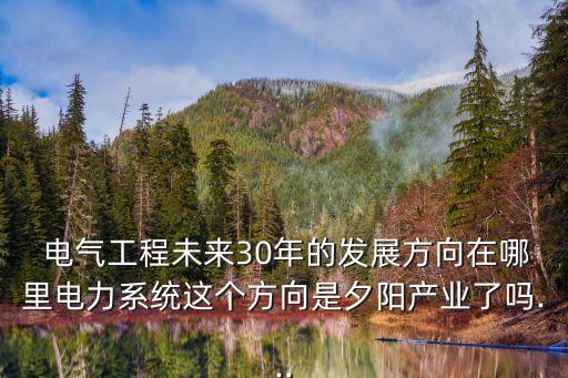  電氣工程未來30年的發(fā)展方向在哪里電力系統(tǒng)這個方向是夕陽產業(yè)了嗎...