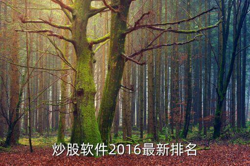 炒股軟件2016最新排名