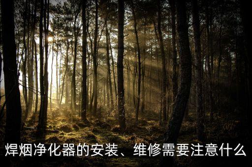 焊煙凈化器的安裝、維修需要注意什么