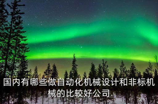 國內(nèi)有哪些做自動(dòng)化機(jī)械設(shè)計(jì)和非標(biāo)機(jī)械的比較好公司