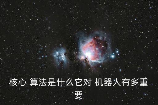 核心 算法是什么它對(duì) 機(jī)器人有多重要