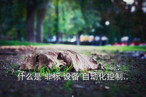 什么是 非標(biāo) 設(shè)備 自動(dòng)化控制...