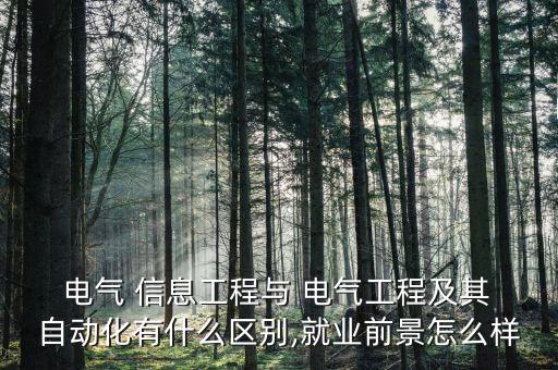  電氣 信息工程與 電氣工程及其 自動化有什么區(qū)別,就業(yè)前景怎么樣