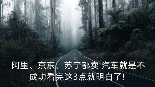  阿里、京東、蘇寧都賣 汽車就是不成功看完這3點(diǎn)就明白了!
