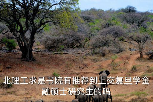 北理工求是書(shū)院有推薦到上交復(fù)旦學(xué)金融碩士研究生的嗎