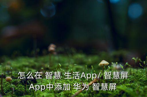 怎么在 智慧 生活A(yù)pp/ 智慧屏App中添加 華為 智慧屏